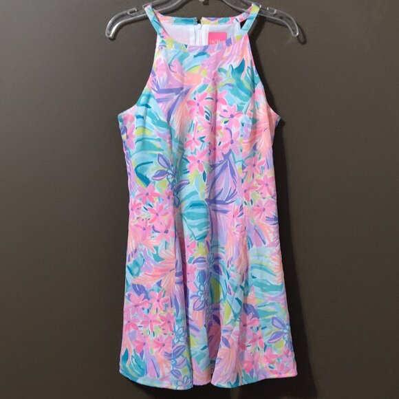 Lilly Pulitzer Fernanda Fit & Flare Dress It Was All A Dream SIZE 14 GIRLS - Picture 1 of 7